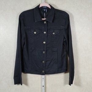 12145 FINAL PRICE French Dressing black trucker style denim jacket M NWT